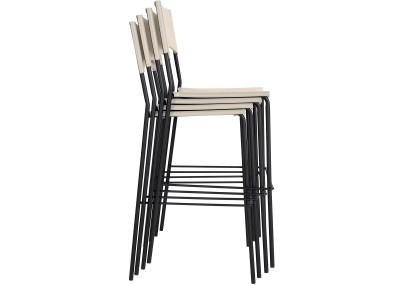 Tabouret de bar Gênes, noir et crème