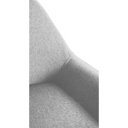 Tabouret de bar Braga en tissu doré gris