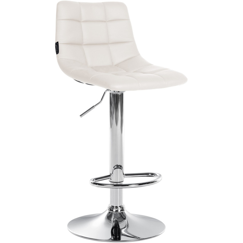 Set di 2 sgabelli da bar Jerry, similpelle, cromati, bianchi