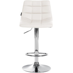 Juego de 2 taburetes de bar Jerry, imitación piel, cromados, blancos