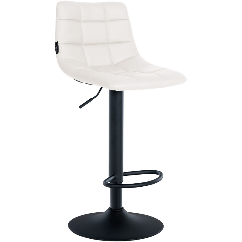 Lot de 2 tabourets de bar Jerry, similicuir, noirs blanc