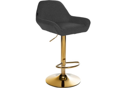 Tabouret de bar Braga Gold tissu noir