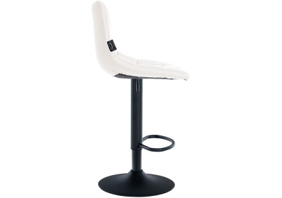 Ensemble de 2 tabourets de bar Jerry, similicuir, noir et blanc