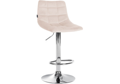 Set di 2 sgabelli da bar Jerry, velluto, cromo, beige