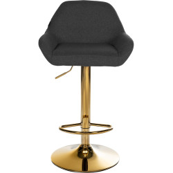 Tabouret de bar Braga Gold tissu noir