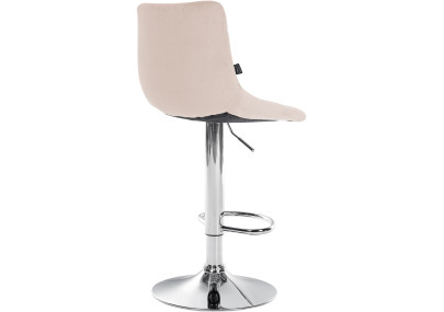 Juego de 2 taburetes de bar Jerry, terciopelo, cromo, beige