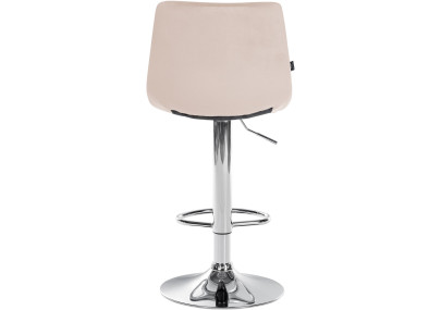 Ensemble de 2 tabourets de bar Jerry, velours, chrome, beige