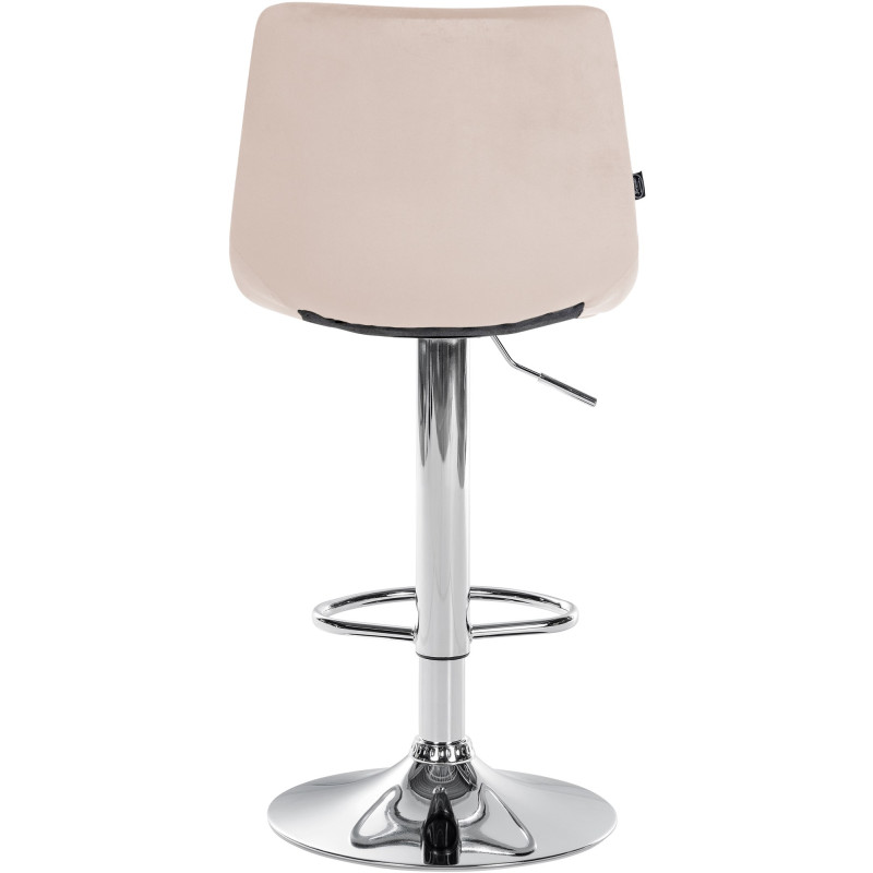 Ensemble de 2 tabourets de bar Jerry en velours chromé beige