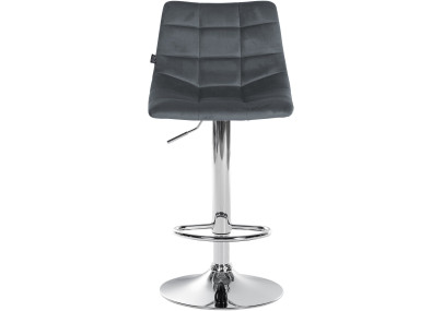 Set di 2 sgabelli da bar Jerry in velluto, cromati, grigio scuro