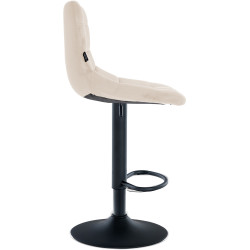 Juego de 2 taburetes de bar Jerry de terciopelo, negro y crema