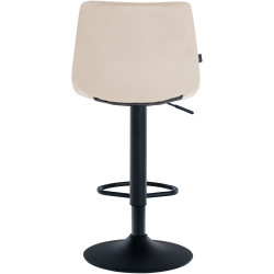 Lot de 2 tabourets de bar Jerry en velours noir crème