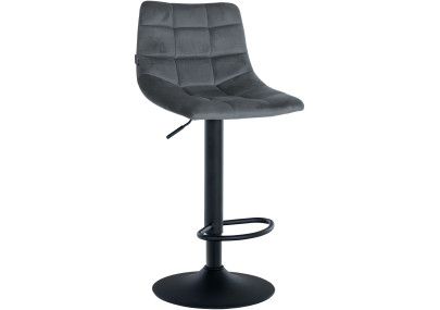 Conjunto de 2 banquetas de bar Jerry, em veludo, preto/cinza escuro