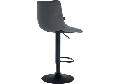 Juego de 2 taburetes de bar Jerry, de terciopelo, negro/gris oscuro