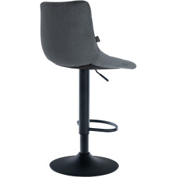 Ensemble de 2 tabourets de bar Jerry, velours, noir/gris foncé