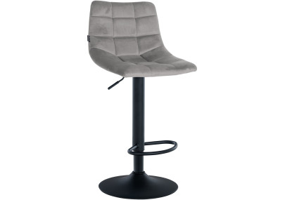 Juego de 2 taburetes de bar Jerry de terciopelo, negro y gris