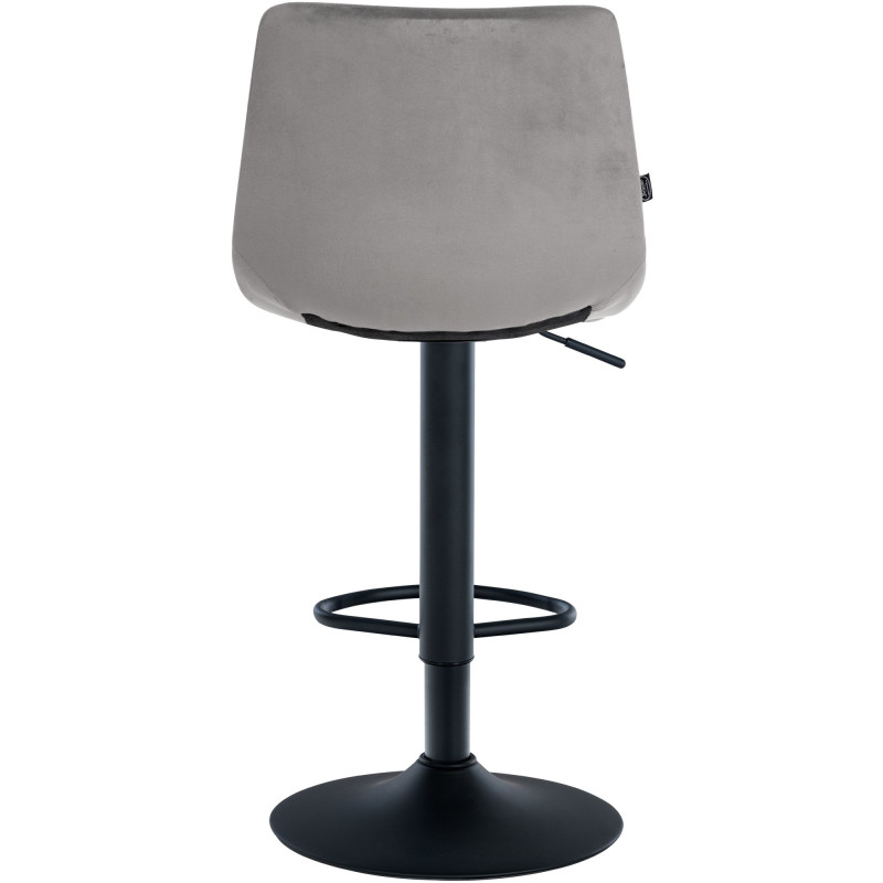 Ensemble de 2 tabourets de bar Jerry en velours, noir et gris