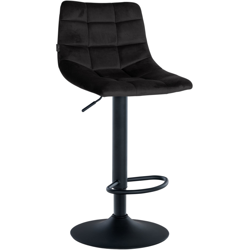 Lot de 2 tabourets de bar Jerry en velours noir noir