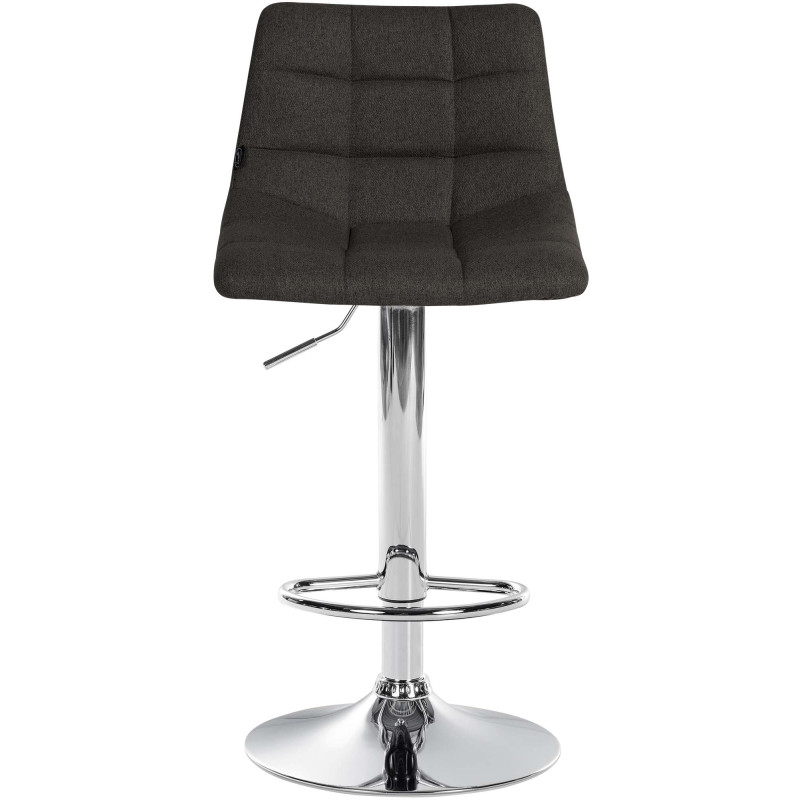 Set di 2 sgabelli da bar Jerry, tessuto, cromato, grigio scuro