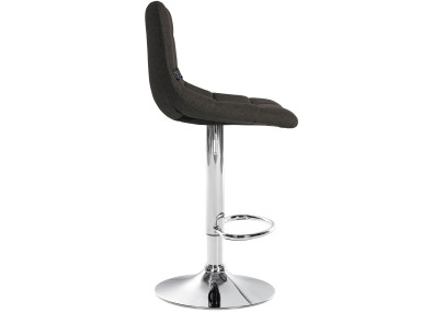 Set di 2 sgabelli da bar Jerry, tessuto, cromato, grigio scuro