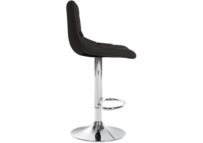 Ensemble de 2 tabourets de bar Jerry, tissu, chrome, noir