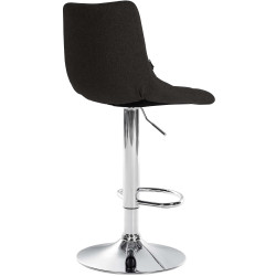 Ensemble de 2 tabourets de bar Jerry, tissu, chrome, noir