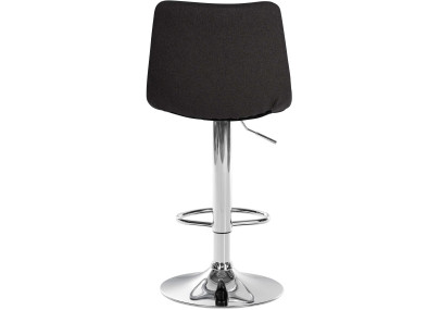 Ensemble de 2 tabourets de bar Jerry, tissu, chrome, noir
