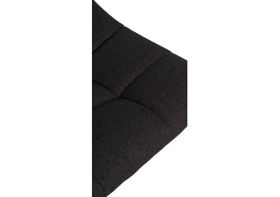 Ensemble de 2 tabourets de bar Jerry, tissu, chrome, noir