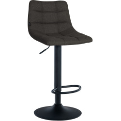 Ensemble de 2 tabourets de bar Jerry, tissu noir gris foncé