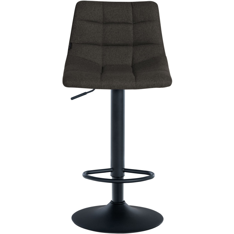 Ensemble de 2 tabourets de bar Jerry, tissu noir gris foncé