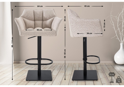 Barhocker Damaso B Stoff