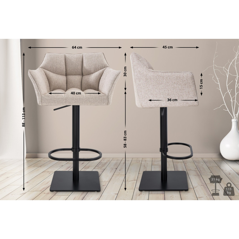 Barhocker Damaso B Stoff