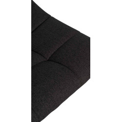 Ensemble de 2 tabourets de bar Jerry, tissu noir noir