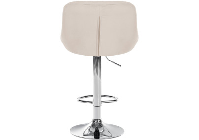 Set di 2 sgabelli da bar in velluto Lazio, cromati e crema