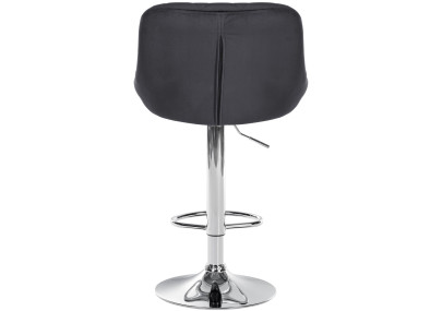 Juego de 2 taburetes de bar Lazio de terciopelo, cromados, gris oscuro