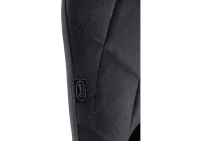 Juego de 2 taburetes de bar Lazio de terciopelo, cromados, gris oscuro