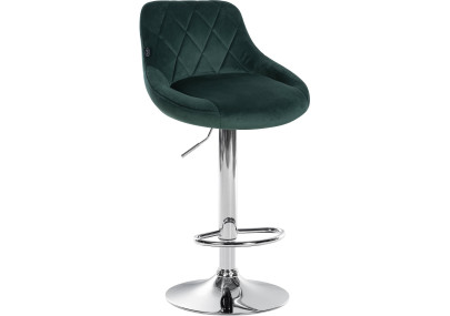 Conjunto de 2 banquetas de bar Lazio, em veludo, cromadas, verde escuro