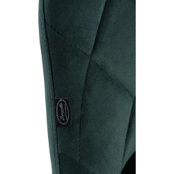 Juego de 2 taburetes de bar Lazio, terciopelo, cromo, verde oscuro