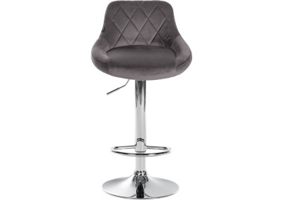 Set di 2 sgabelli da bar Lazio in velluto, grigio cromo