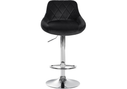 Conjunto de 2 banquetas de bar Lazio, veludo, cromado, preto