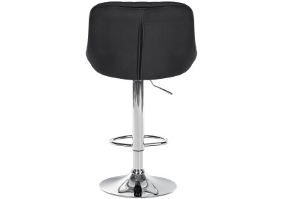 Lot de 2 tabourets de bar Lazio, velours, chrome, noir