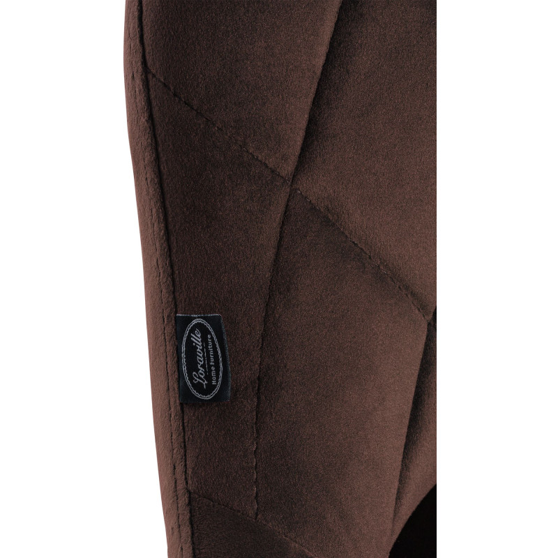 Set di 2 sgabelli da bar in velluto Lazio, nero e marrone