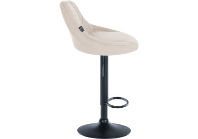 Set di 2 sgabelli da bar in velluto Lazio, nero e crema