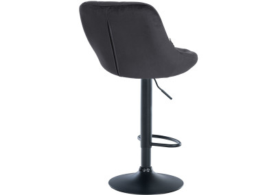 Set di 2 sgabelli da bar Lazio in velluto, nero/grigio scuro