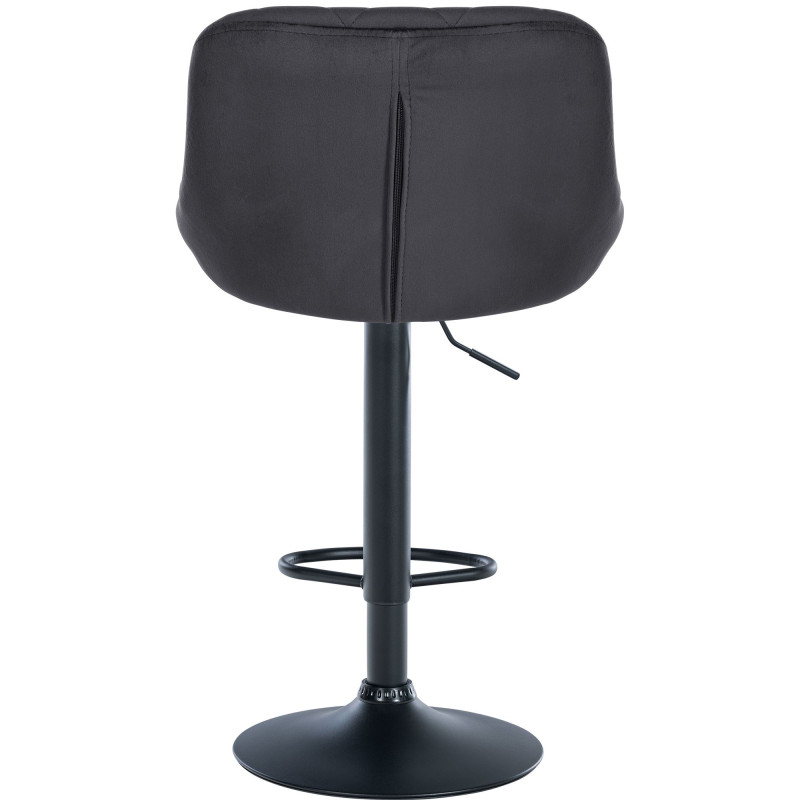 Lot de 2 tabourets de bar Lazio en velours, noir/gris foncé