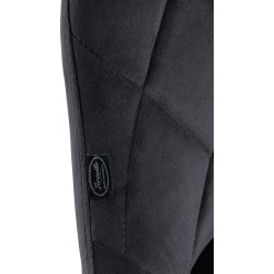 Juego de 2 taburetes de bar Lazio de terciopelo, negro/gris oscuro