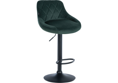 Conjunto de 2 banquetas de bar Lazio em veludo, nas cores preto e verde escuro.