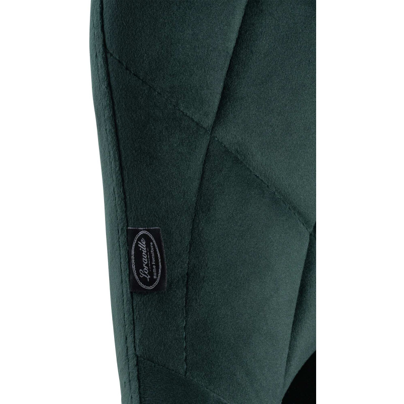 Ensemble de 2 tabourets de bar Lazio en velours, noir et vert foncé