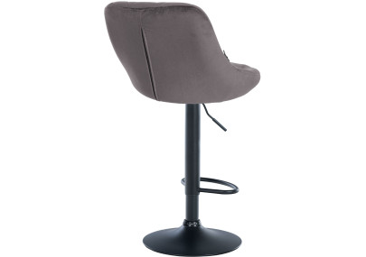 Juego de 2 taburetes de bar Lazio de terciopelo, negro y gris