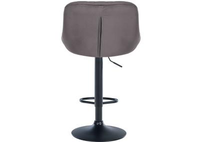 Set di 2 sgabelli da bar in velluto Lazio, nero e grigio