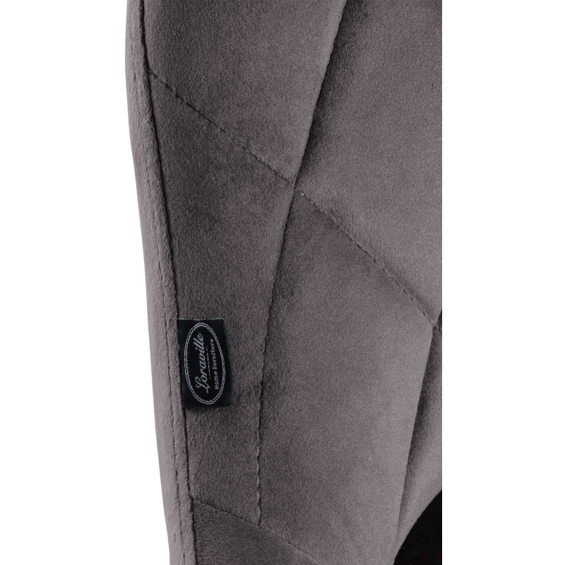 Juego de 2 taburetes de bar Lazio de terciopelo, negro y gris